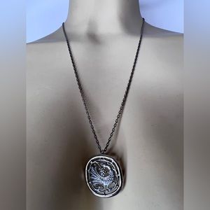 Silver Peacock Pin/Necklace
